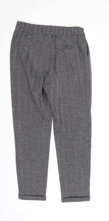Ambiance Womens Grey Geometric  Trousers  Size S L25 in