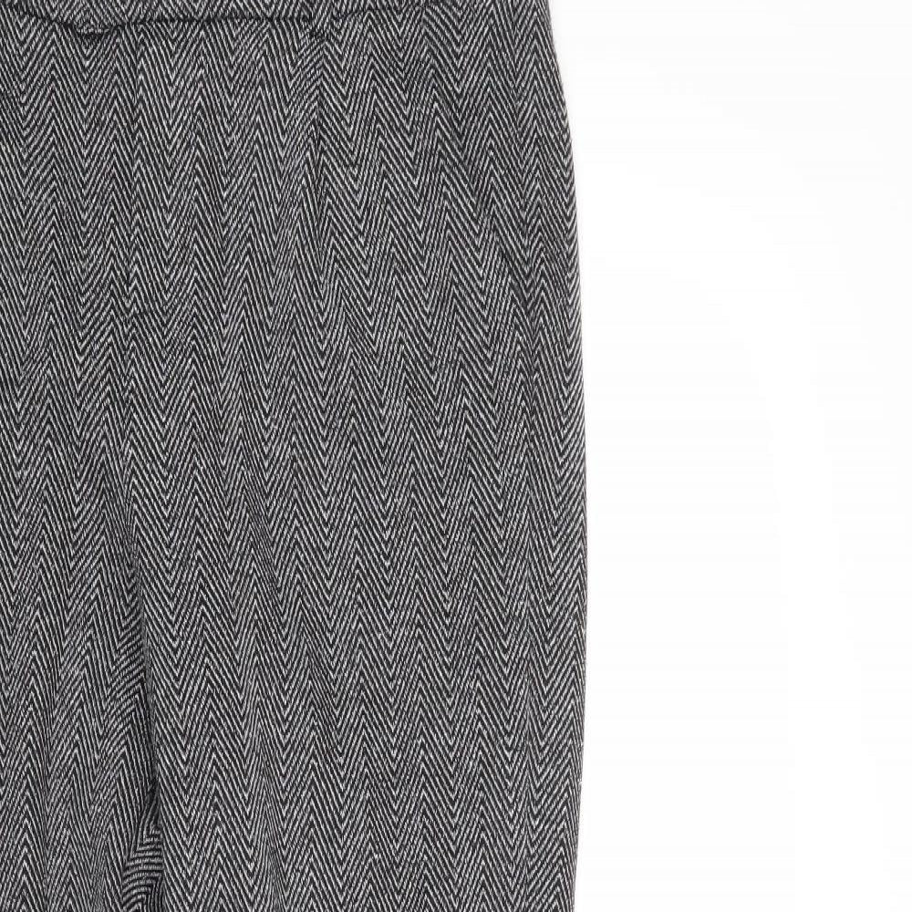 Ambiance Womens Grey Geometric  Trousers  Size S L25 in