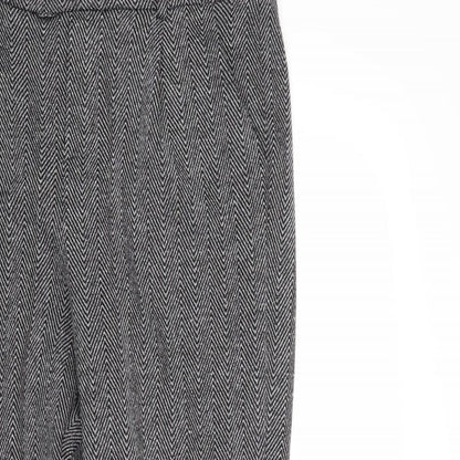 Ambiance Womens Grey Geometric  Trousers  Size S L25 in