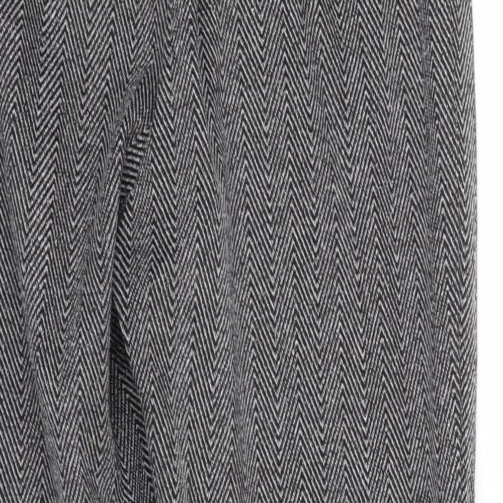 Ambiance Womens Grey Geometric  Trousers  Size S L25 in