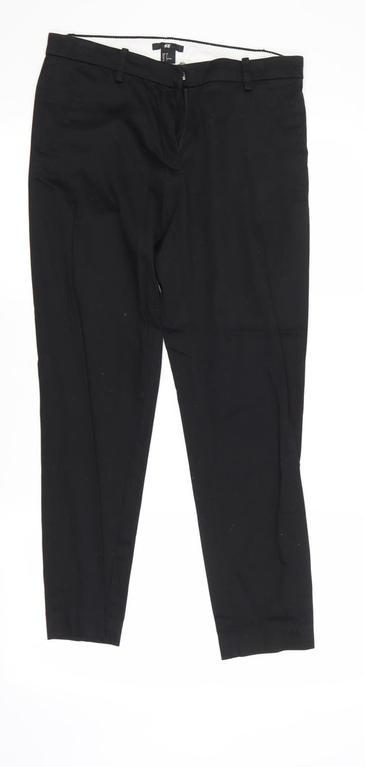 Womens UK Size 10 H&M Regular Fit  Black Trousers