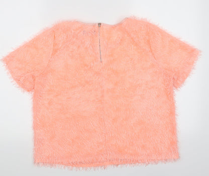 Womens UK Size 16 Select Orange Basic T-Shirt