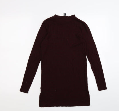 Very Womens Brown Striped  Pullover Jumper Size 6  - burgundy