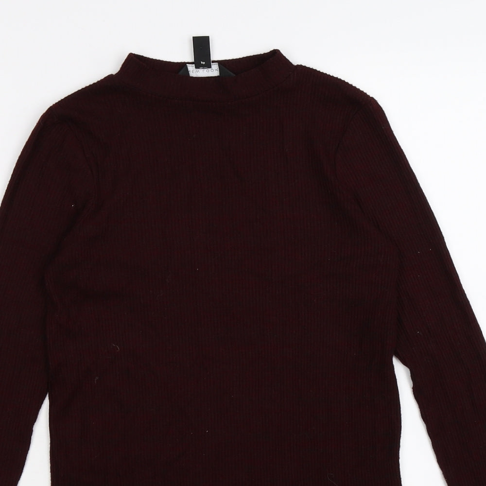 Very Womens Brown Striped  Pullover Jumper Size 6  - burgundy