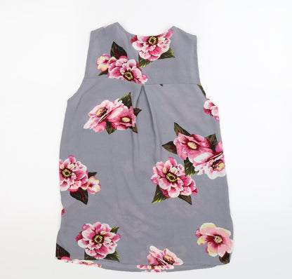 Womens UK Size 6 cameo rose Grey Basic Blouse