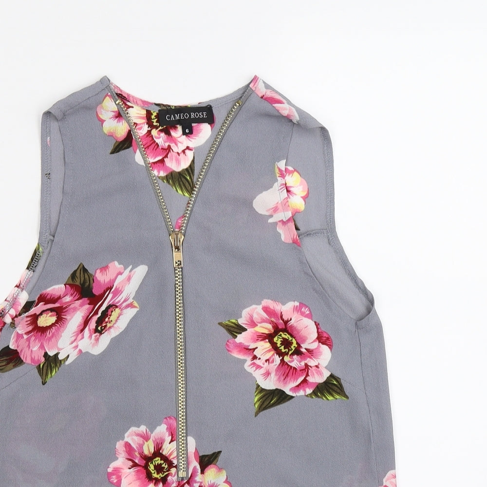 Womens UK Size 6 cameo rose Grey Basic Blouse