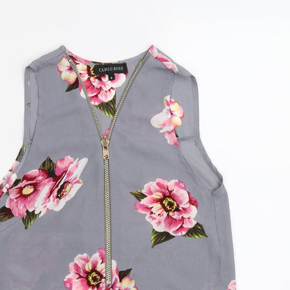 Womens UK Size 6 cameo rose Grey Basic Blouse