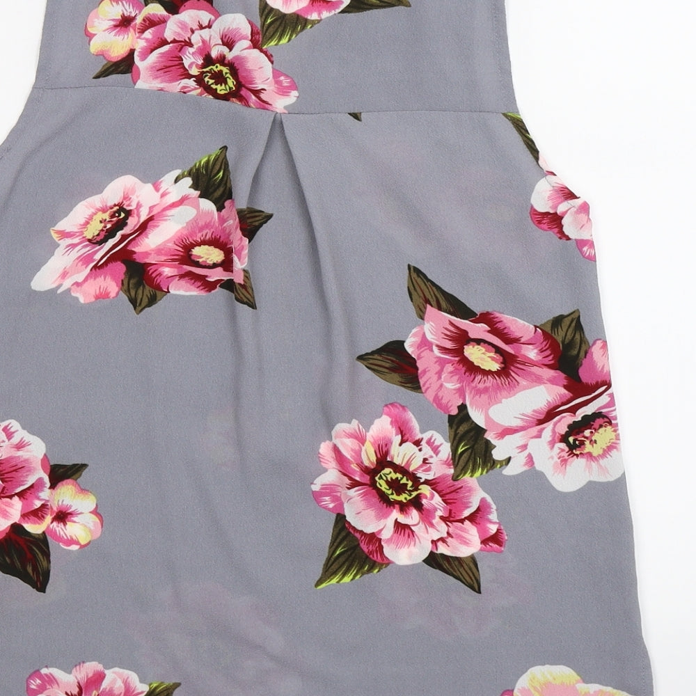 Womens UK Size 6 cameo rose Grey Basic Blouse
