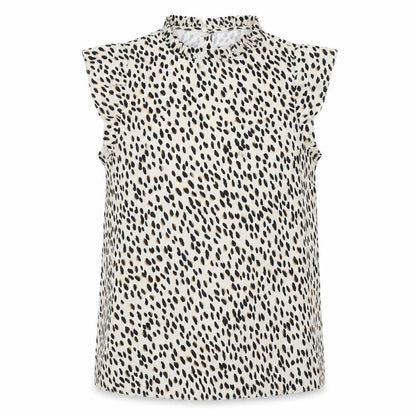 New Look Womens Ivory Animal Print Chiffon Basic Blouse Size 6  - LEOPARD PRINT