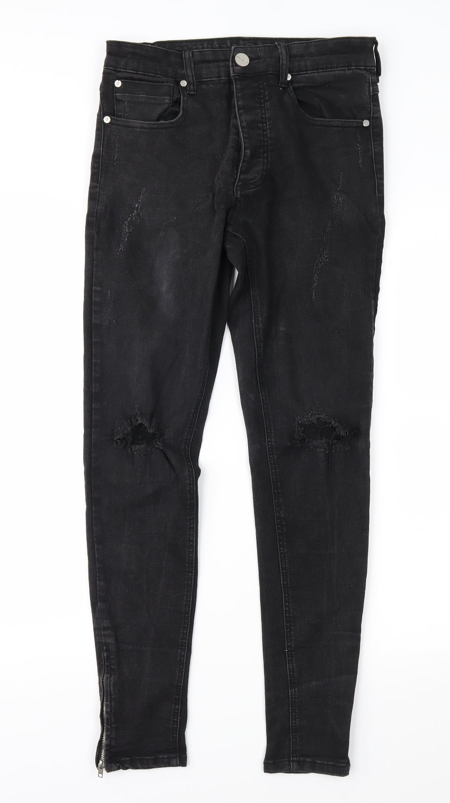 Asylum Womens Black  Denim Skinny Jeans Size 30 in L29 in
