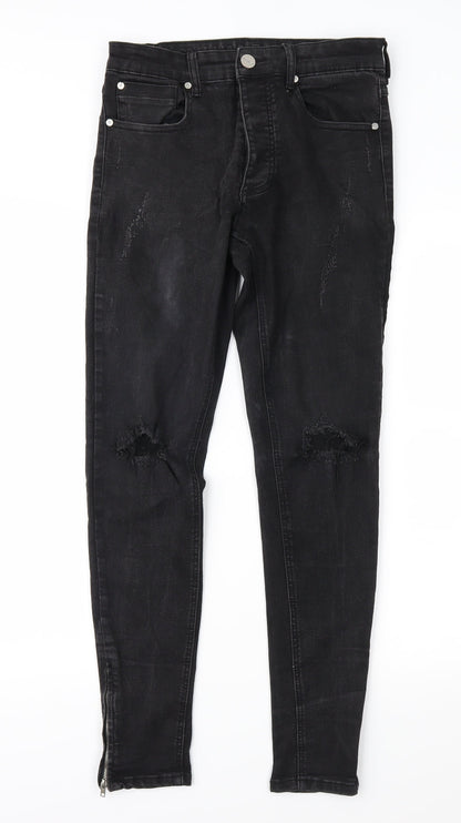 Asylum Womens Black  Denim Skinny Jeans Size 30 in L29 in