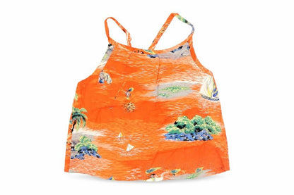 Gap Girls Orange Geometric  Cropped Blouse Size M