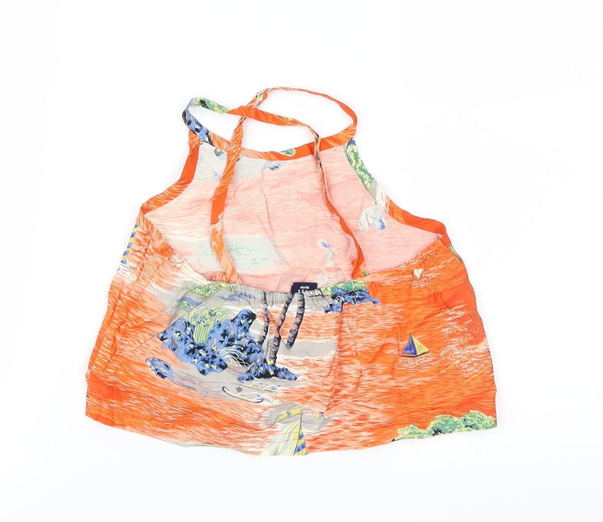 Gap Girls Orange Geometric  Cropped Blouse Size M