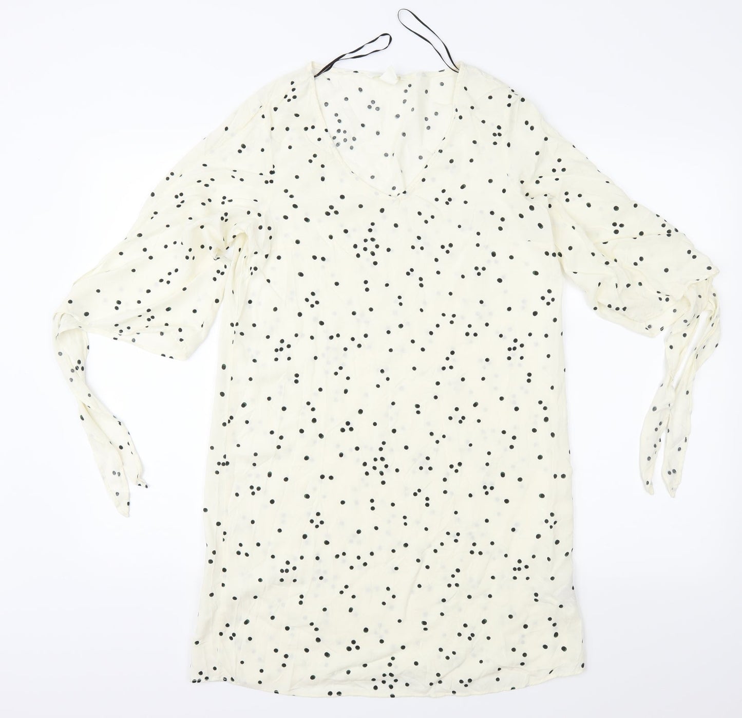 H&M Womens Ivory Polka Dot  Shift  Size 6