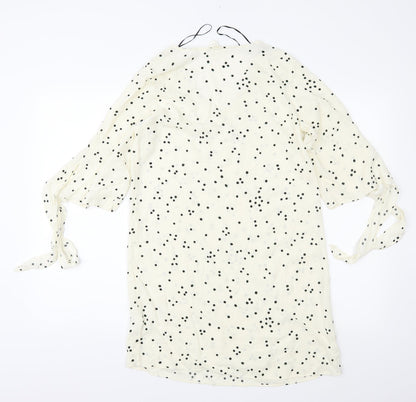 H&M Womens Ivory Polka Dot  Shift  Size 6