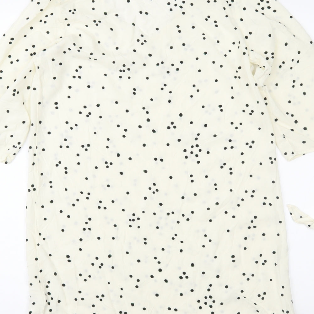 H&M Womens Ivory Polka Dot  Shift  Size 6