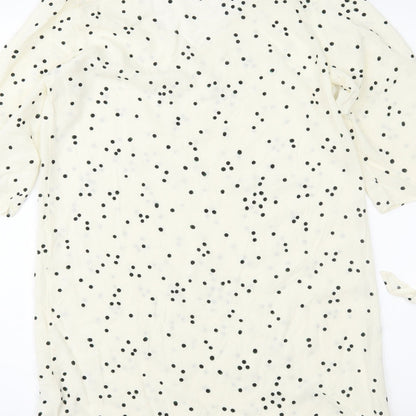 H&M Womens Ivory Polka Dot  Shift  Size 6