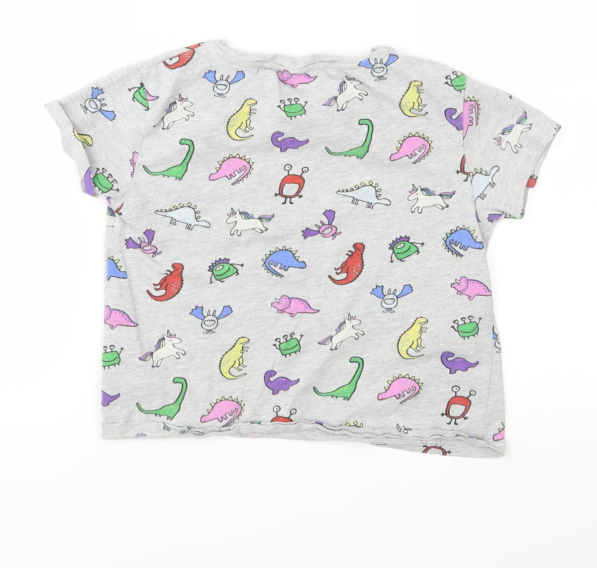 Next Boys Grey Geometric Jersey Basic T-Shirt Size 9 Years