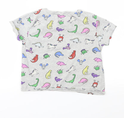 Next Boys Grey Geometric Jersey Basic T-Shirt Size 9 Years