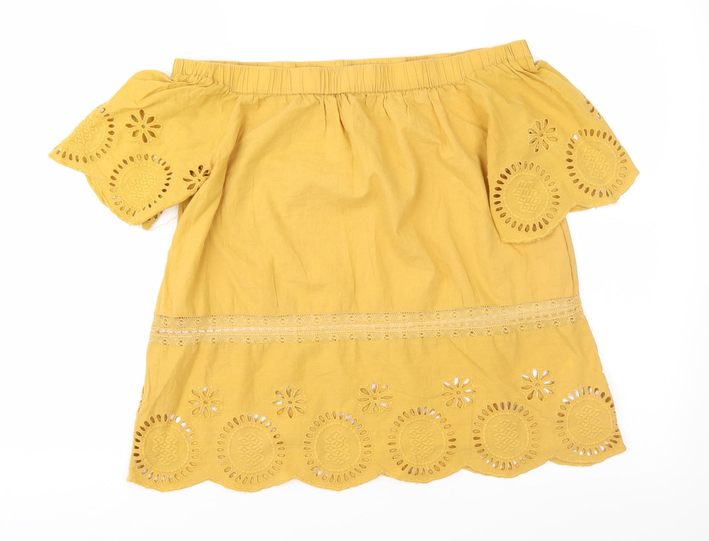 Womens UK Size 14 La Redoute Yellow Basic Blouse