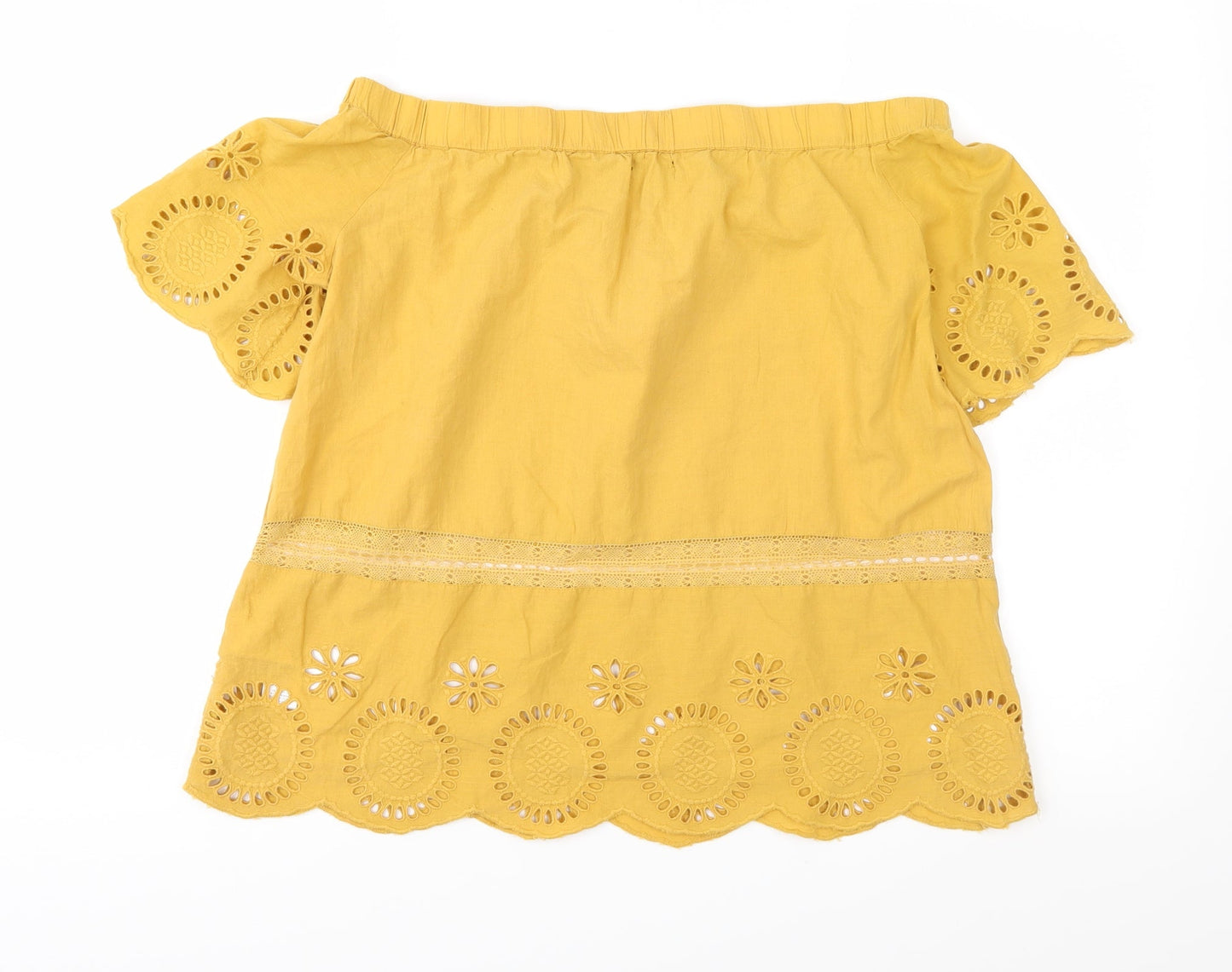 Womens UK Size 14 La Redoute Yellow Basic Blouse