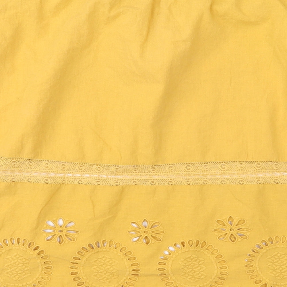 Womens UK Size 14 La Redoute Yellow Basic Blouse