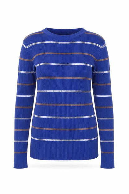 Mango Womens Blue Striped Knit Pullover Jumper Size S