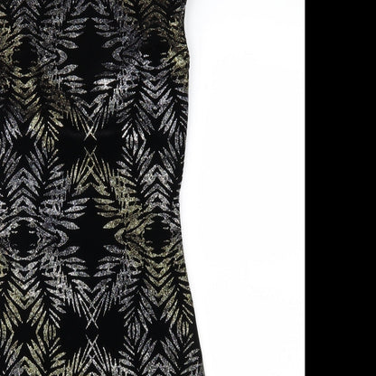 Topshop Womens Black Geometric Velour Sheath  Size 8