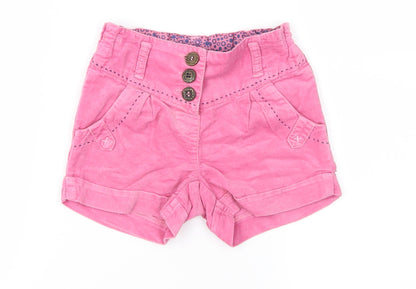 NEXT Girls Pink  Velvet Cropped Trousers Size 12-18 Months