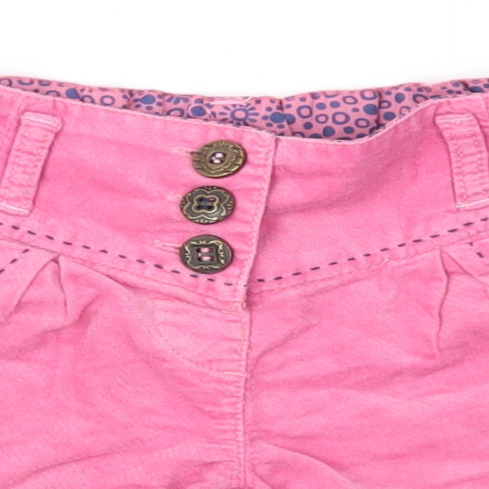 NEXT Girls Pink  Velvet Cropped Trousers Size 12-18 Months