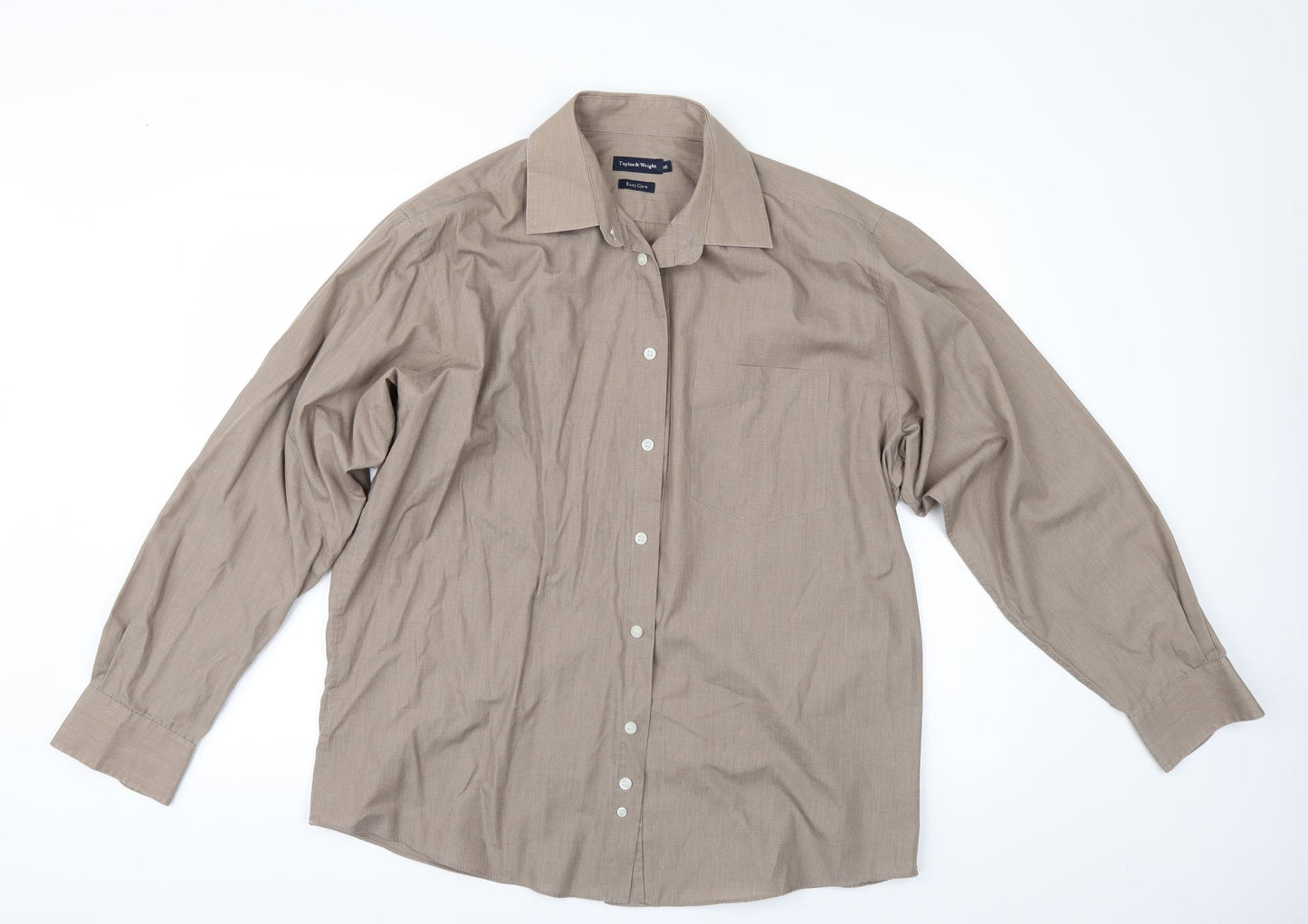 Taylor & Wright Mens Beige    Button-Up Size 16