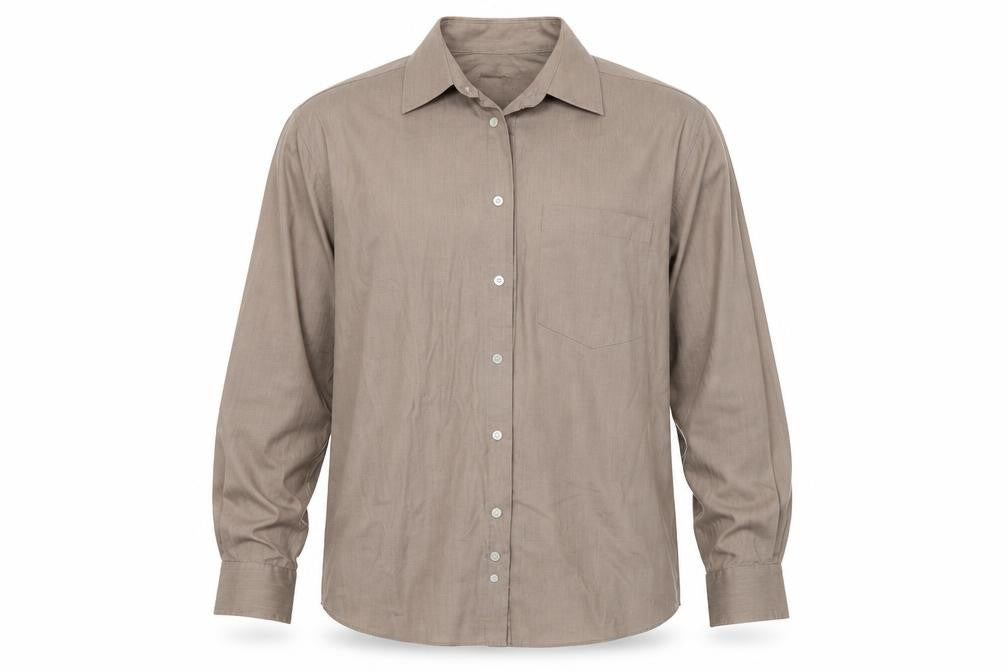 Mens UK Size 16 Taylor & Wright Beige  Button-Up Long Sleeve Casual Shirt