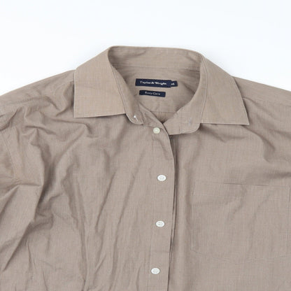 Taylor & Wright Mens Beige    Button-Up Size 16