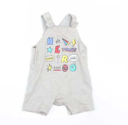 George Boys Grey   Dungaree One-Piece Size 6-9 Months
