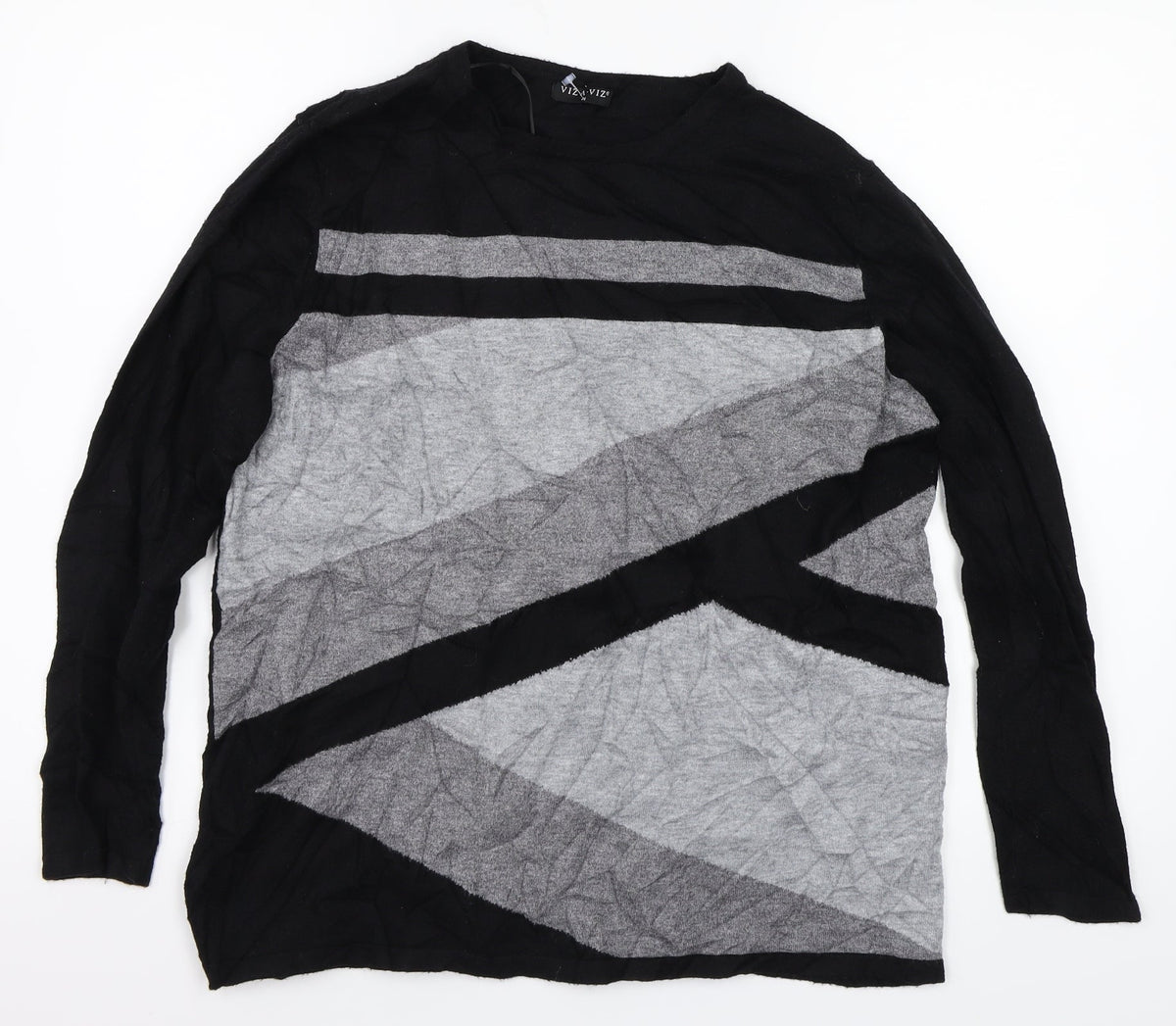 Viz-A-Viz Womens Black   Pullover Jumper Size M