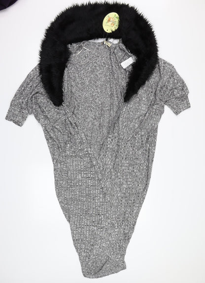 CAMEO ROSE  Womens Grey   Wrap Jumper Size M