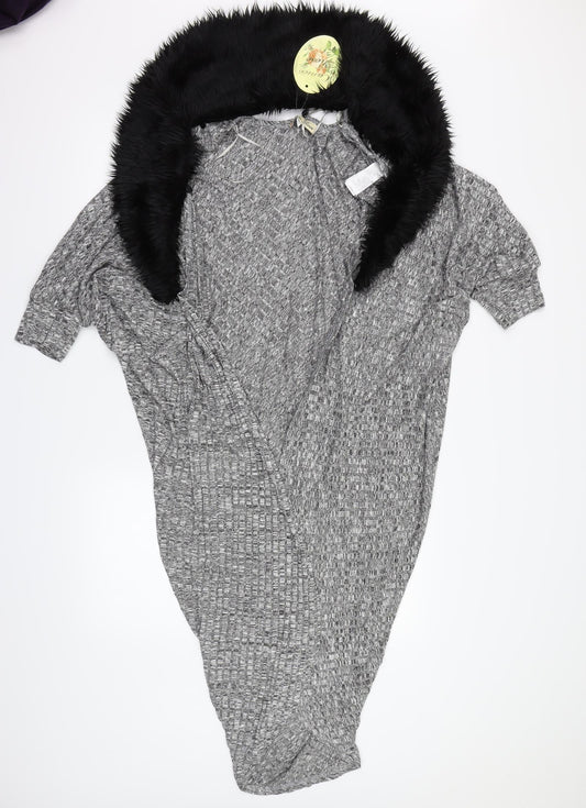 CAMEO ROSE  Womens Grey   Wrap Jumper Size M