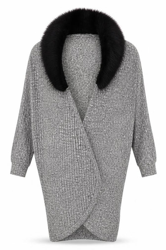 CAMEO ROSE  Womens Grey   Wrap Jumper Size M