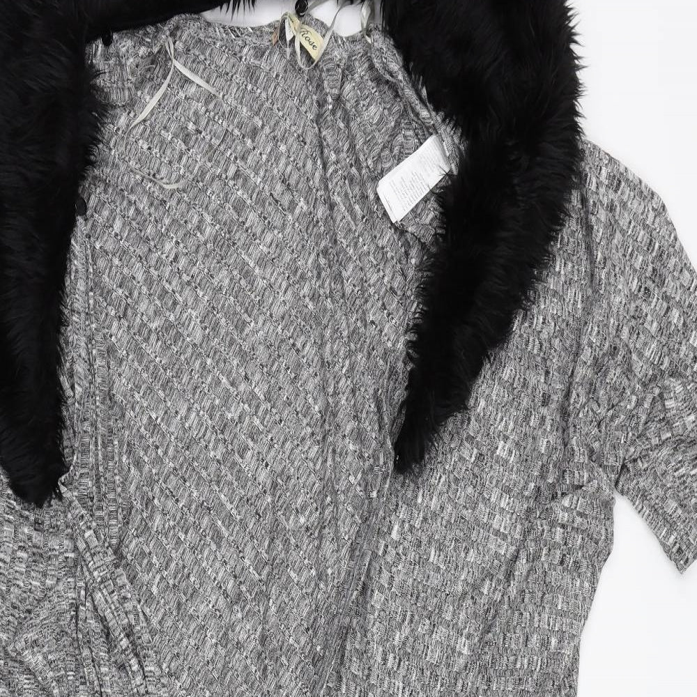 CAMEO ROSE  Womens Grey   Wrap Jumper Size M
