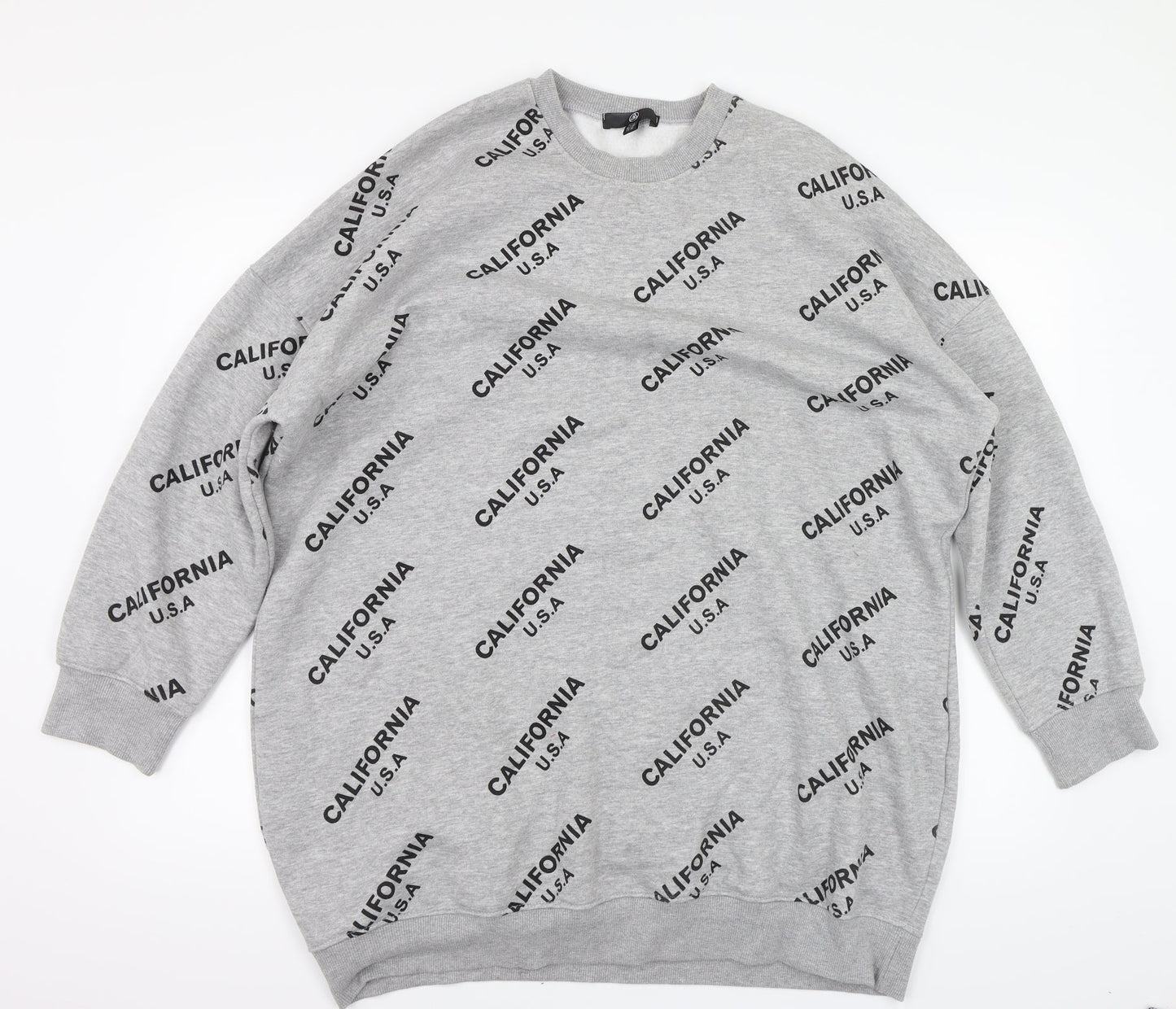 Missguided Womens Grey   Pullover Sweatshirt Size 14  - CALIFORNIA U.S.A