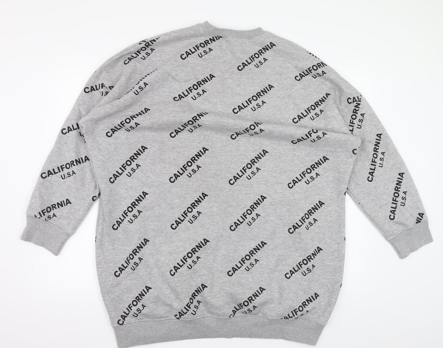 Missguided Womens Grey   Pullover Sweatshirt Size 14  - CALIFORNIA U.S.A