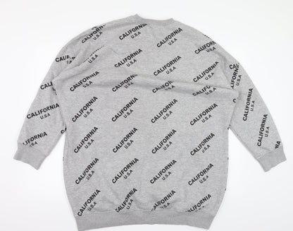 Missguided Womens Grey   Pullover Sweatshirt Size 14  - CALIFORNIA U.S.A