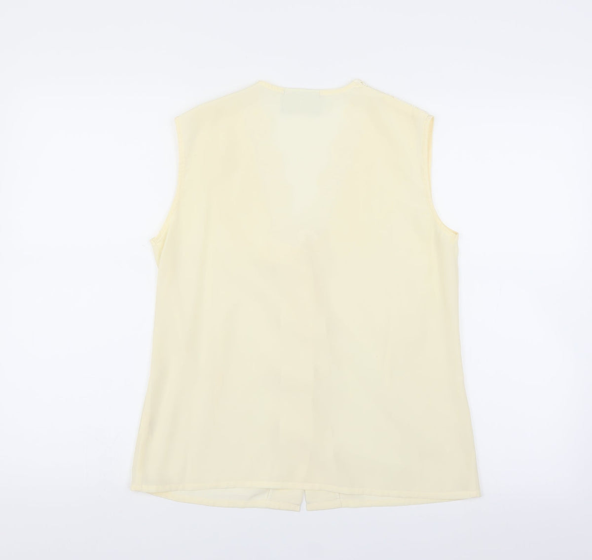 Imagination Womens Yellow   Basic Blouse Size 10  - floral Lace Neckline