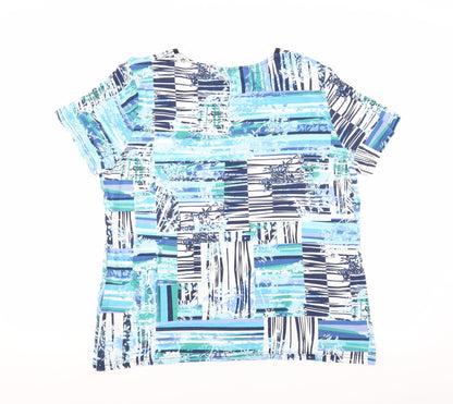 Anna Rose Womens Blue   Basic T-Shirt Size XL