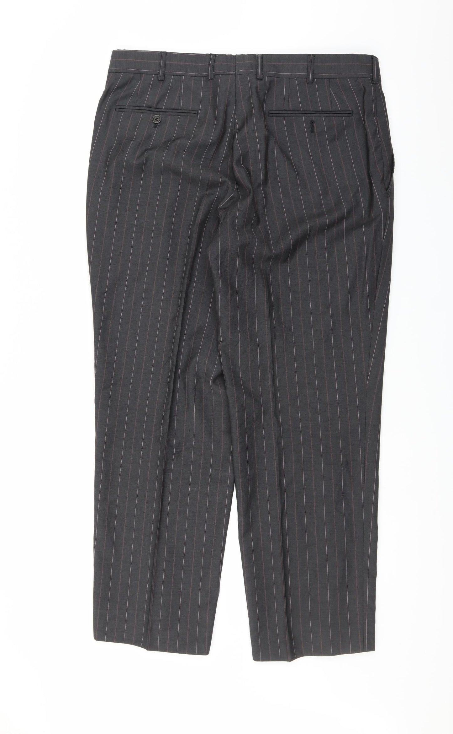 Preworn Mens Grey Striped  Trousers  Size 36 in L29 in