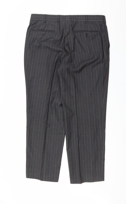 Preworn Mens Grey Striped  Trousers  Size 36 in L29 in