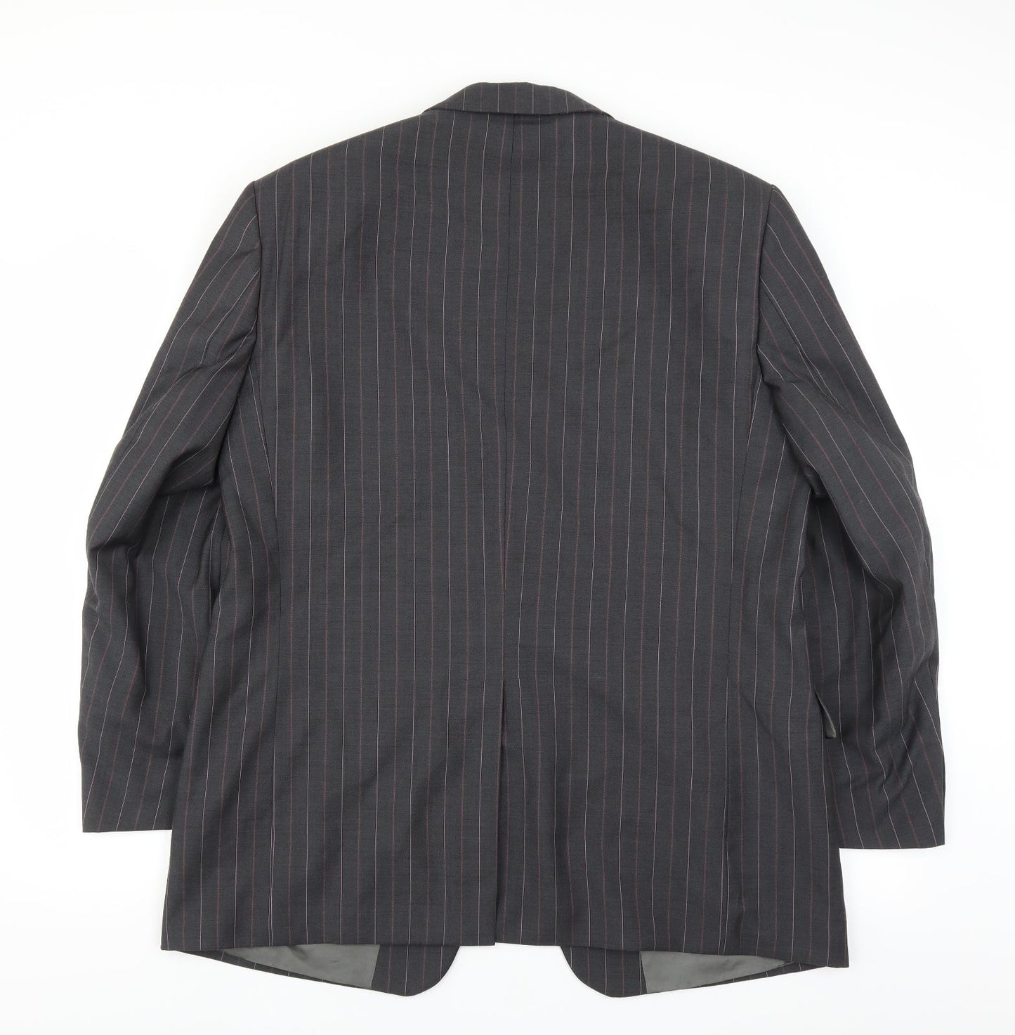 Angelico Mens Grey Striped  Jacket Suit Jacket Size 40