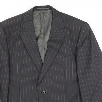 Angelico Mens Grey Striped  Jacket Suit Jacket Size 40
