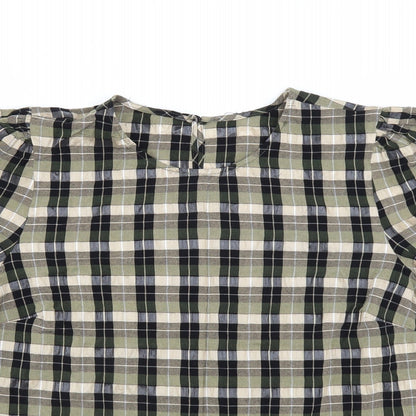 Preworn Womens Green Check  Basic Blouse
