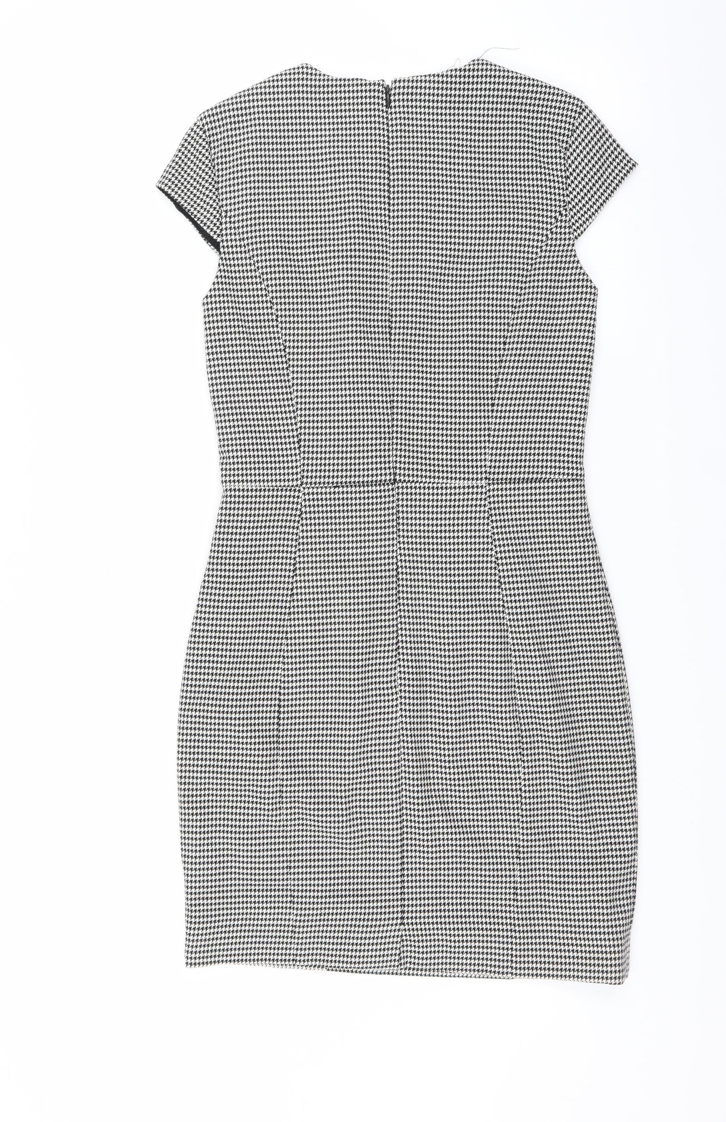 H&M Womens Green Houndstooth  Pencil Dress  Size 6